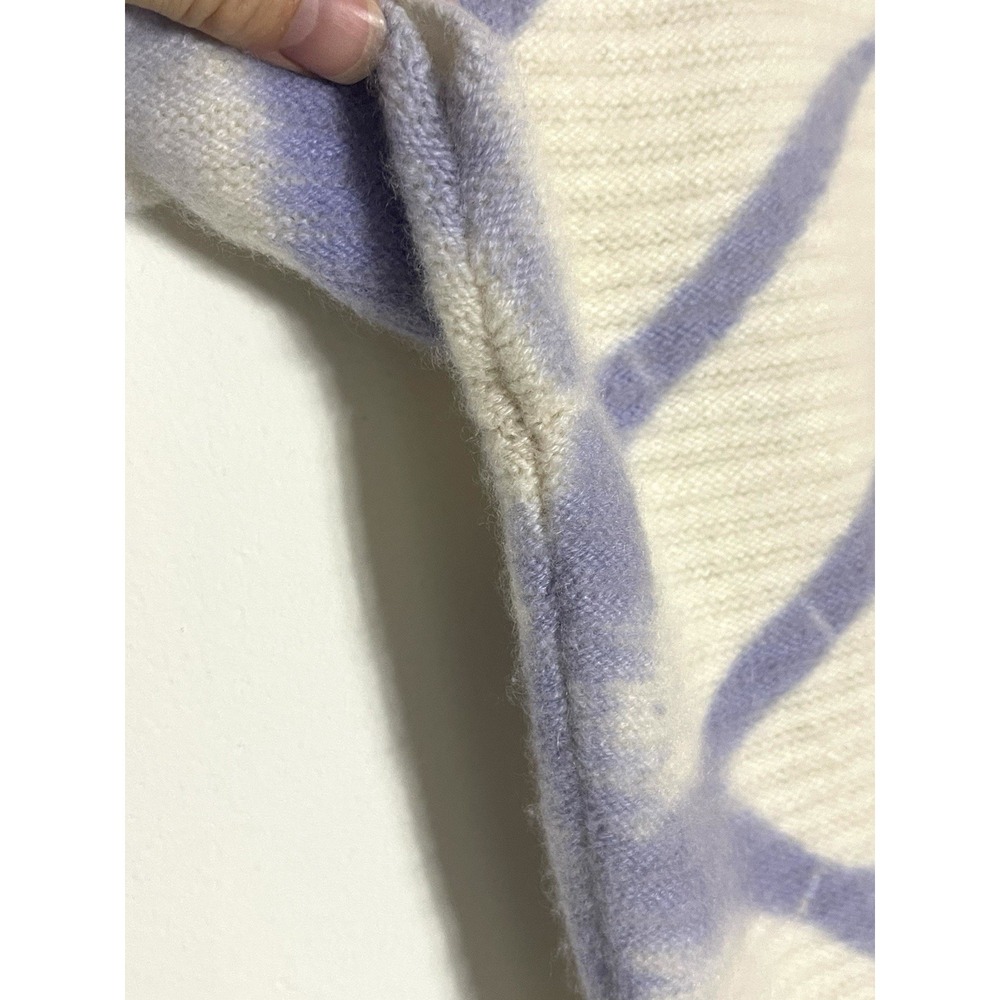 THE ELDER STATESMAN Bermuda Ivory & Blue Cashmere T-Shirt Luxury Handspun S - Picture 4 of 14